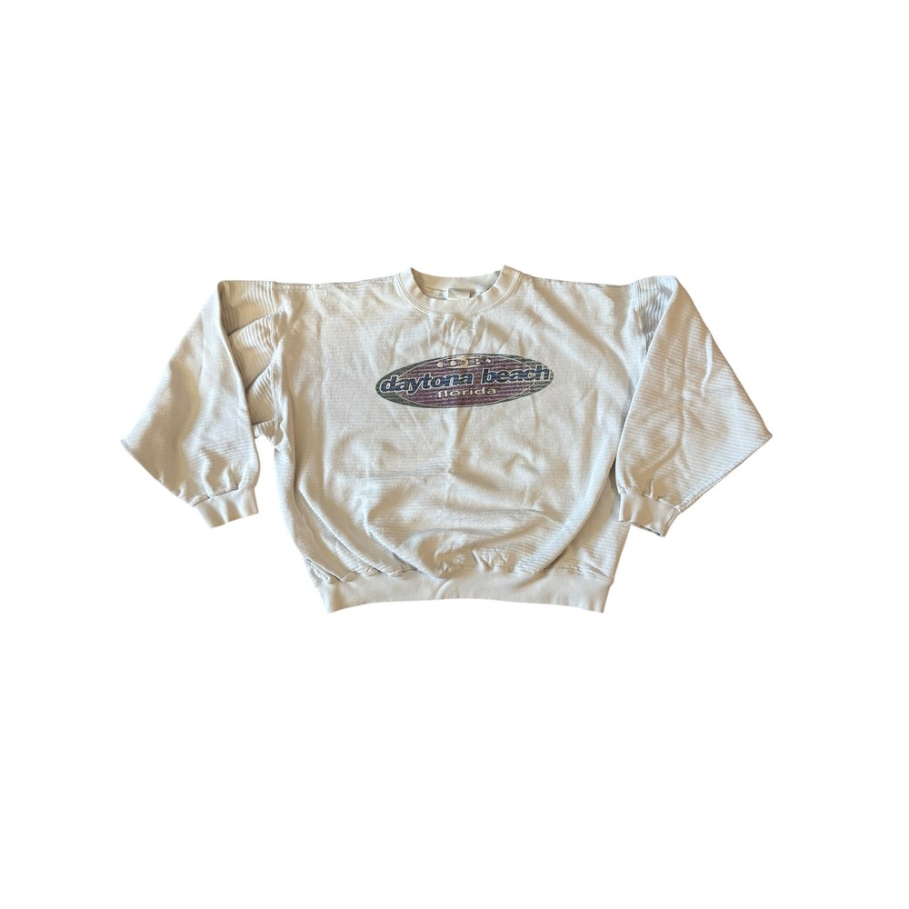 Vintage 90s Nike White Tag Daytona Beach Textured‎ Sweatshirt